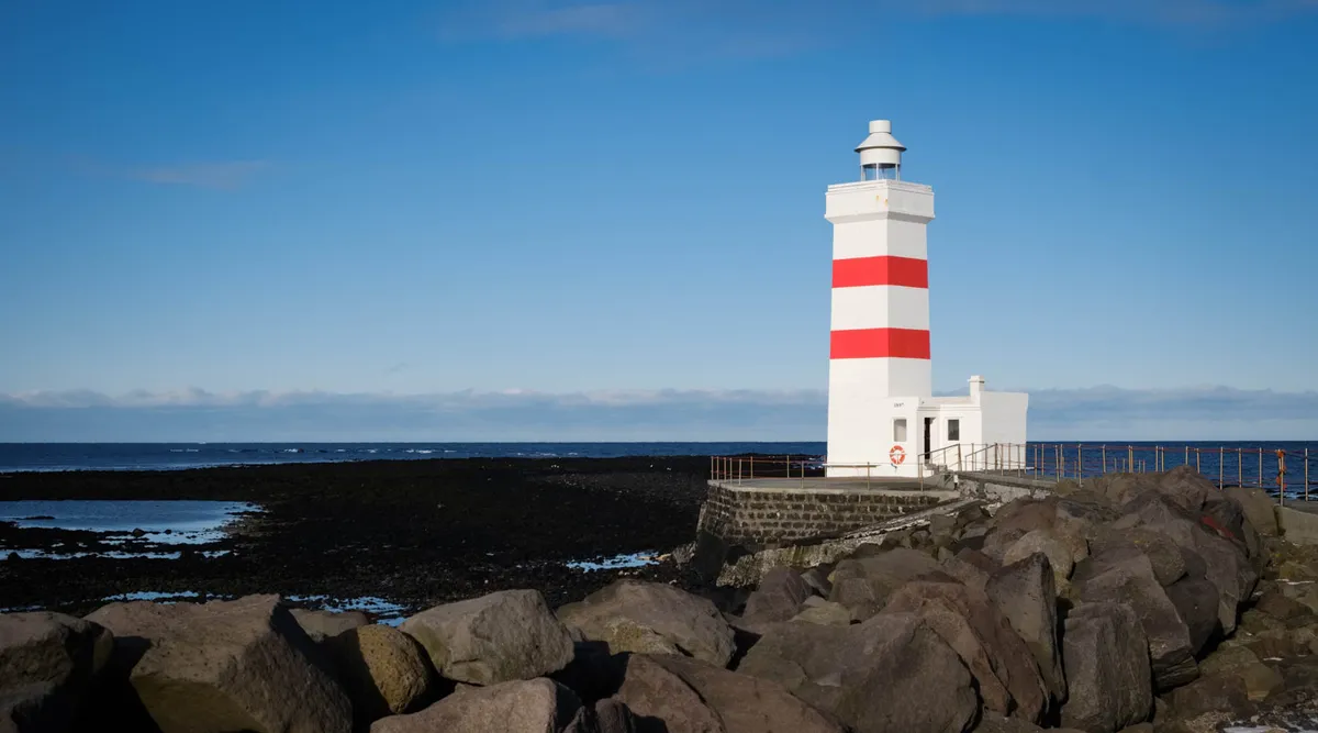 Gardur lighthouse on the Reykjanes peninsula