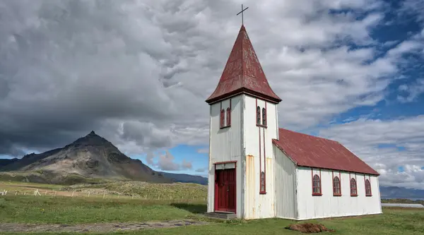 Hellnakirkja (The church at Hellnar) on the Snæfellsnes peninsula in Iceland. 